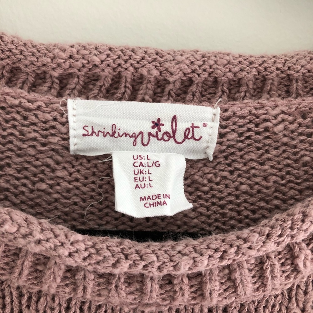 Pink Cropped Sweater - Picture 3 of 4